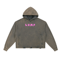 Vintage Washed Frayed-Hem Hoodie- L.H.M.P